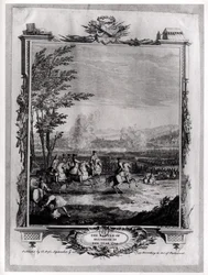 La bataille de Blenheim, 13 août 1704, gravée par Claude Dubosc, 1735